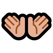 👐🏼 Emoji offene Hände: mittelhelle Hautfarbe Microsoft Windows 10 April 2018 Update.