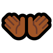 👐🏾 Emoji Mãos Abertas: Pele Morena Escura na Microsoft Windows 10 April 2018 Update.