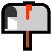 Emoji 📬 Cassetta Postale Aperta Bandierina Alzata su Microsoft Windows 10 April 2018 Update.