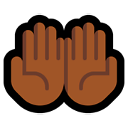 Emoji 🤲🏾 Mani Unite In Alto: Carnagione Abbastanza Scura su Microsoft Windows 10 April 2018 Update.