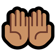 Emoji 🤲🏽 Mani Unite In Alto: Carnagione Olivastra su Microsoft Windows 10 April 2018 Update.