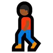 🚶🏾 Emoji Fußgänger(in): mitteldunkle Hautfarbe Microsoft Windows 10 April 2018 Update.