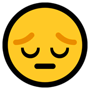 😔 Emoji Rosto Deprimido na Microsoft Windows 10 April 2018 Update.