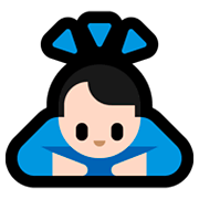 Emoji 🙇🏻 Persona Che Fa Un Inchino Profondo: Carnagione Chiara su Microsoft Windows 10 April 2018 Update.
