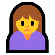 Emoji 🙍 Persona Corrucciata su Microsoft Windows 10 April 2018 Update.