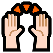 🙌🏻 Emoji zwei erhobene Handflächen: helle Hautfarbe Microsoft Windows 10 April 2018 Update.