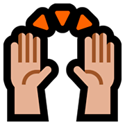 🙌🏼 Emoji Mãos Para Cima: Pele Morena Clara na Microsoft Windows 10 April 2018 Update.