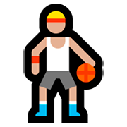 ⛹🏼 Emoji Person mit Ball: mittelhelle Hautfarbe Microsoft Windows 10 April 2018 Update.