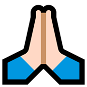 🙏🏻 Emoji Manos En Oración: Tono De Piel Claro en Microsoft Windows 10 April 2018 Update.