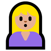 🙎🏼 Emoji schmollende Person: mittelhelle Hautfarbe Microsoft Windows 10 April 2018 Update.