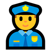Émoji 👮 Officier De Police sur Microsoft Windows 10 April 2018 Update.