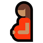 🤰🏽 Emoji Mujer Embarazada: Tono De Piel Medio en Microsoft Windows 10 April 2018 Update.