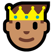Émoji 🤴🏽 Prince : Peau Légèrement Mate sur Microsoft Windows 10 April 2018 Update.
