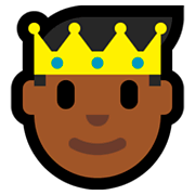 Émoji 🤴🏾 Prince : Peau Mate sur Microsoft Windows 10 April 2018 Update.