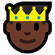 🤴🏿 Emoji Príncipe: Pele Escura na Microsoft Windows 10 April 2018 Update.