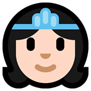 Émoji 👸🏻 Princesse : Peau Claire sur Microsoft Windows 10 April 2018 Update.