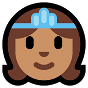 Émoji 👸🏽 Princesse : Peau Légèrement Mate sur Microsoft Windows 10 April 2018 Update.