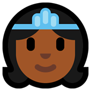Emoji 👸🏾 Principessa: Carnagione Abbastanza Scura su Microsoft Windows 10 April 2018 Update.