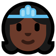 Emoji 👸🏿 Principessa: Carnagione Scura su Microsoft Windows 10 April 2018 Update.