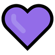 Émoji 💜 Cœur Violet sur Microsoft Windows 10 April 2018 Update.