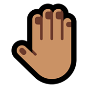 🤚🏽 Emoji erhobene Hand von hinten: mittlere Hautfarbe Microsoft Windows 10 April 2018 Update.