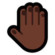 🤚🏿 Emoji erhobene Hand von hinten: dunkle Hautfarbe Microsoft Windows 10 April 2018 Update.