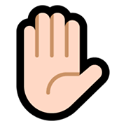 ✋🏻 Emoji erhobene Hand: helle Hautfarbe Microsoft Windows 10 April 2018 Update.
