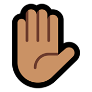 ✋🏽 Emoji erhobene Hand: mittlere Hautfarbe Microsoft Windows 10 April 2018 Update.
