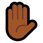 ✋🏾 Emoji Mão Levantada: Pele Morena Escura na Microsoft Windows 10 April 2018 Update.