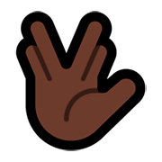 🖖🏿 Emoji vulkanischer Gruß: dunkle Hautfarbe Microsoft Windows 10 April 2018 Update.