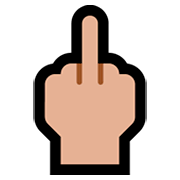 🖕🏼 Emoji Mittelfinger: mittelhelle Hautfarbe Microsoft Windows 10 April 2018 Update.