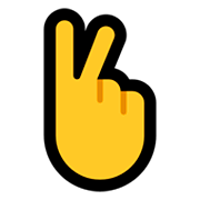 Emoji 🖔 Gesto di vittoria con la mano girata su Microsoft Windows 10 April 2018 Update.