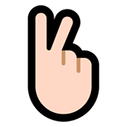 🖔🏻 Emoji Gesto de victoria con los dedos en «V»  (con la palma hacia afuera): Tono De Piel Claro en Microsoft Windows 10 April 2018 Update.