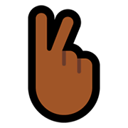 🖔🏾 Emoji Gesto de vitória com a mão girada: Pele Morena Escura na Microsoft Windows 10 April 2018 Update.