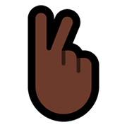 🖔🏿 Emoji Gesto de vitória com a mão girada, modificador emoji Fitzpatrick tipo 6  na Microsoft Windows 10 April 2018 Update.