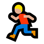 Emoji 🏃🏼 Persona Che Corre: Carnagione Abbastanza Chiara su Microsoft Windows 10 April 2018 Update.