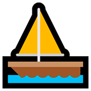 Emoji ⛵ Barca A Vela su Microsoft Windows 10 April 2018 Update.