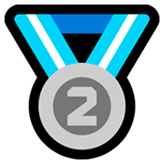 Émoji 🥈 Médaille D’argent sur Microsoft Windows 10 April 2018 Update.
