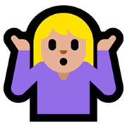 🤷🏼 Emoji schulterzuckende Person: mittelhelle Hautfarbe Microsoft Windows 10 April 2018 Update.
