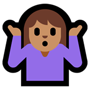 🤷🏽 Emoji Persona Encogida De Hombros: Tono De Piel Medio en Microsoft Windows 10 April 2018 Update.