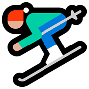 ⛷🏼 Emoji Esquiador, Tono De Piel Claro Medio en Microsoft Windows 10 April 2018 Update.