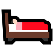 🛌🏻 Emoji im Bett liegende Person: helle Hautfarbe Microsoft Windows 10 April 2018 Update.