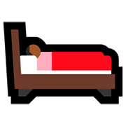 🛌🏾 Emoji im Bett liegende Person: mitteldunkle Hautfarbe Microsoft Windows 10 April 2018 Update.