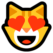 Emoji 😻 Gatto Innamorato su Microsoft Windows 10 April 2018 Update.