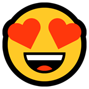 😍 Emoji lächelndes Gesicht mit herzförmigen Augen Microsoft Windows 10 April 2018 Update.