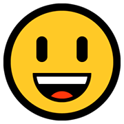 Emoji 😃 Faccina Con Un Gran Sorriso E Occhi Spalancati su Microsoft Windows 10 April 2018 Update.