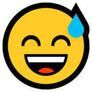 😅 Emoji grinsendes Gesicht mit Schweißtropfen Microsoft Windows 10 April 2018 Update.