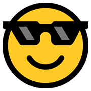 😎 Emoji Rosto Sorridente Com óculos Escuros na Microsoft Windows 10 April 2018 Update.