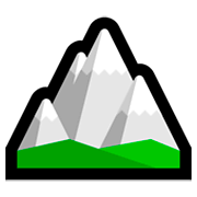 Émoji 🏔️ Montagne Enneigée sur Microsoft Windows 10 April 2018 Update.
