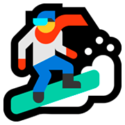Émoji 🏂 Snowboardeur sur Microsoft Windows 10 April 2018 Update.